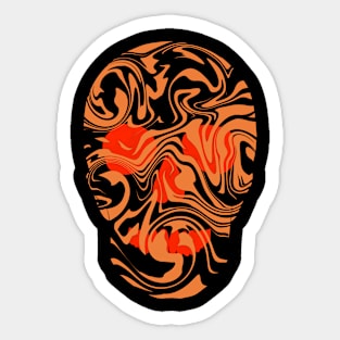 Orange skull Sticker